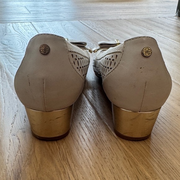 Diana Broussard Cream Flats with Gold Accents - Picture 2 of 6